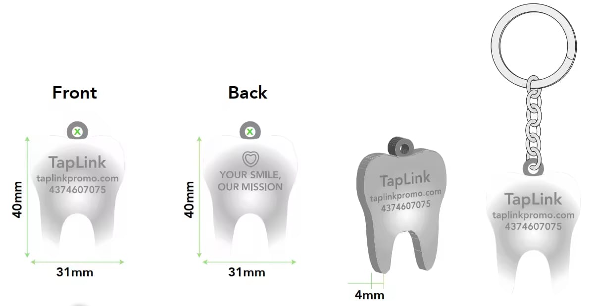 Tooth-shaped Keychain